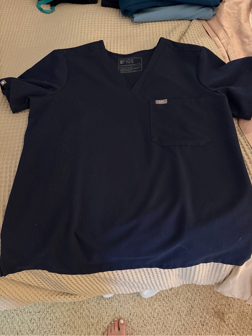 FIGS Navy Catarina Scrub Top